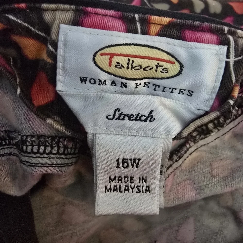Talbots Womens Stretch Brown Pink Orange Plus Size Skirt Size 16W Pencil Casual